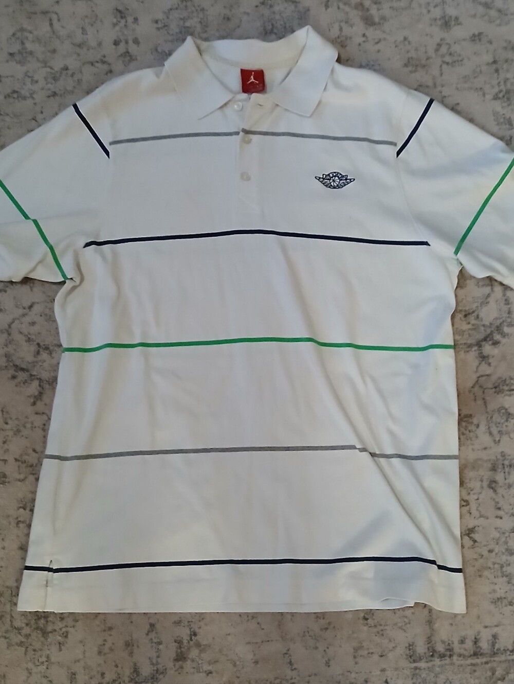 Vintage Air Jordan Striped Polo Shirt - Size 3XL